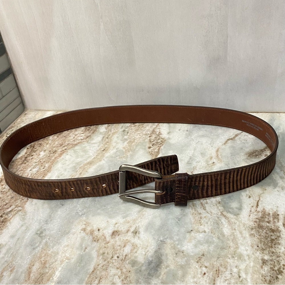 Justin Bomber Brown Top Grain Leather Belt 44 EUC - Picture 11 of 12